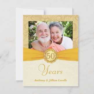 Invitaciones de Foto de Aniversario Número 50 - Da