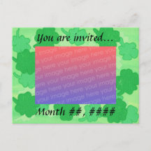 Invitaciones de foto de boda de tréboles verdes Ta
