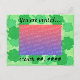 Invitaciones de foto de boda de tréboles verdes Ta