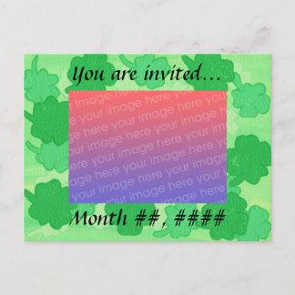 Invitaciones de foto de boda de tréboles verdes Ta