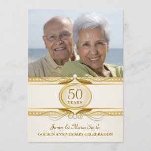 Invitaciones de foto de Bodas de Oro 50 Aniversari