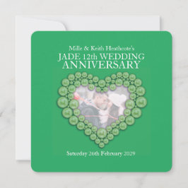 invitaciones de foto de corazón del 12º aniversari