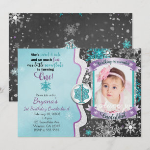 Invitaciones de Foto de Cumpleaños 1er de Invierno