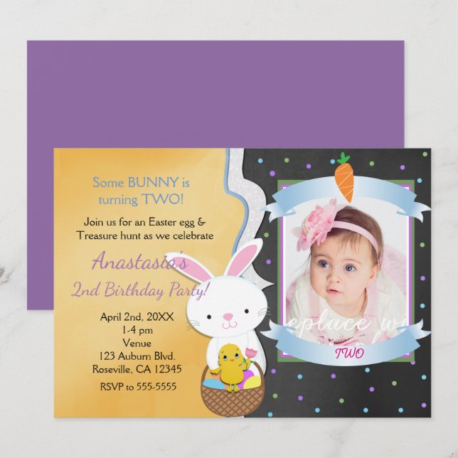 Invitaciones de foto de fiesta de cumpleaños de Pa (Anverso / Reverso)