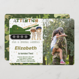 Invitaciones de Foto del Ejército Editables