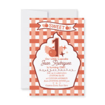 Invitaciones de Foto Dulce Uno Tarjeta Plana de Ag