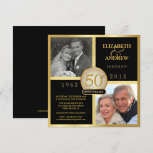 Invitaciones de foto elegantes para bodas de oro (