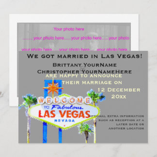 Invitaciones de fotos Boda de Las Vegas