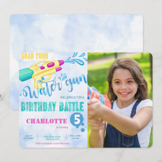 Invitaciones de fotos con pistola de agua