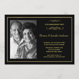 Invitaciones de Fotos de Aniversario de Boda - 60º