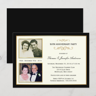 Invitaciones de fotos de entonces y ahora del 50 a