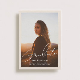 Invitaciones de fotos de graduación de guiones ele