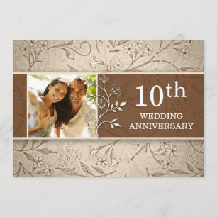 invitaciones de fotos del 10º aniversario de bodas