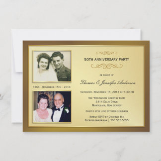 Invitaciones de fotos del pasado y presente del 50