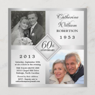 Invitaciones de fotos para aniversario de bodas de