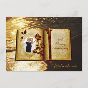 Invitaciones de Fotos para Bodas de Oro por 50 Ani