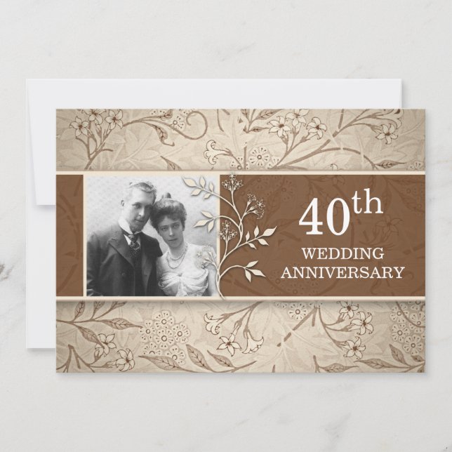 Invitaciones de fotos para el 40 aniversario de bo (Anverso)