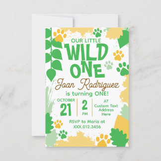 Invitaciones De Fotos Wild One Tarjeta Plana De Ag