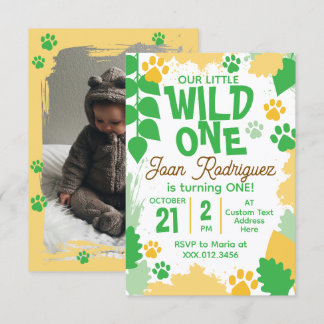 Invitaciones De Fotos Wild One Tarjeta Plana De Ag