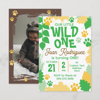Invitaciones De Fotos Wild One Tarjeta Plana De Ag