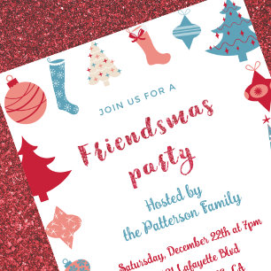 Invitaciones de Friendsmas árboles de Navidad