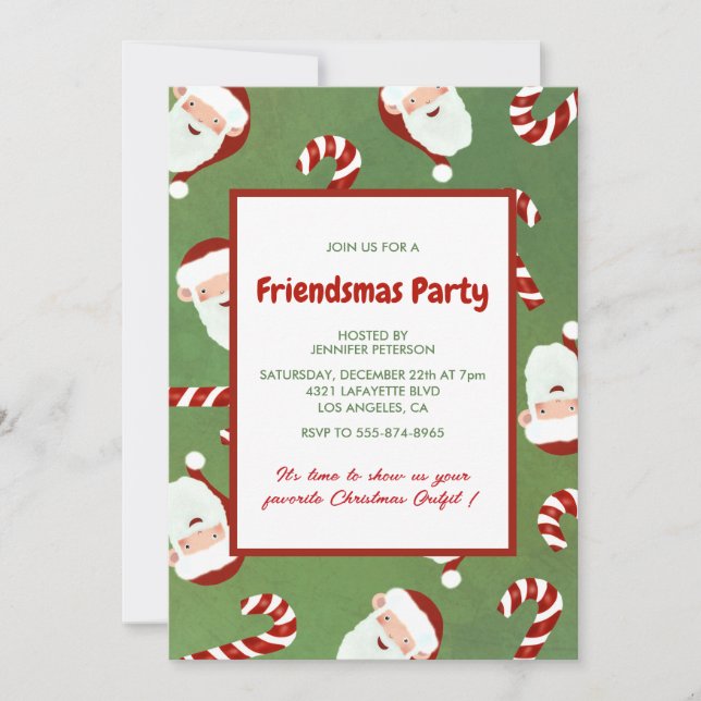 Invitaciones de Friendsmas Azúcar de cebada de San (Anverso)