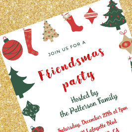 Invitaciones de Friendsmas calcetines de árboles d