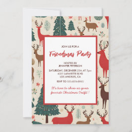 Invitaciones de Friendsmas Ciervos y árboles capri