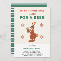 Invitaciones de Friendsmas Funny Kangaroo Beer Pun