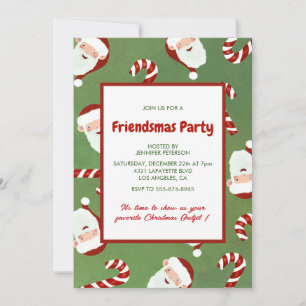 Invitaciones de Friendsmas Santa Cute Azúcar de ce