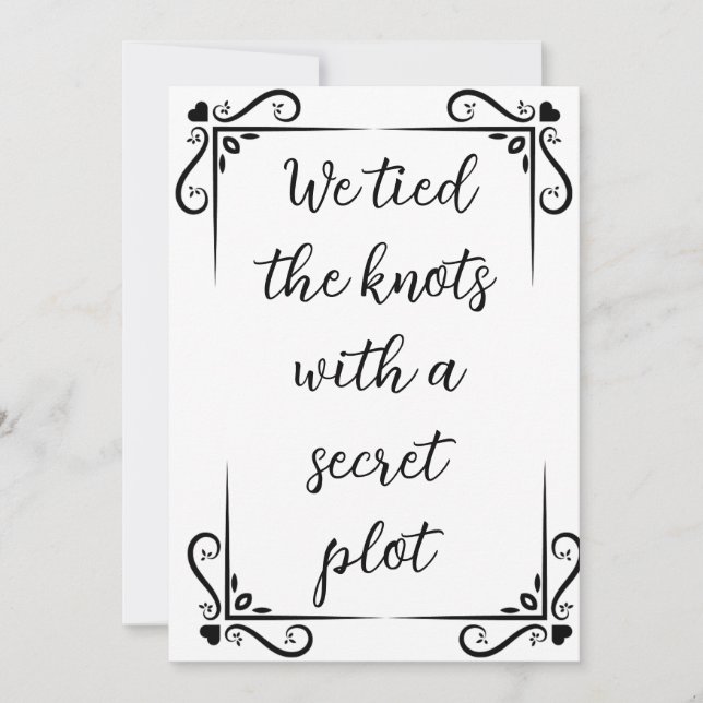 invitaciones de fugas de recién casados modernos (Anverso)