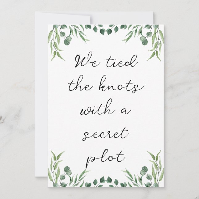 invitaciones de fugas de recién casados modernos (Anverso)