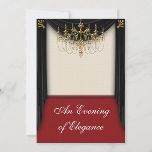 Invitaciones de gala de corbata negra para baile d