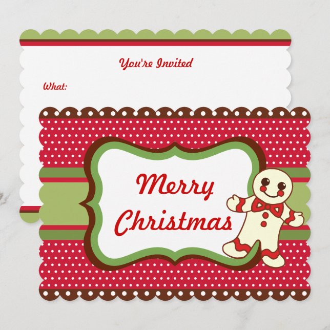Invitaciones de Galletas de Navidad (Anverso / Reverso)