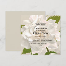 Invitaciones de Gardenia Vintage Floral Quinceañer