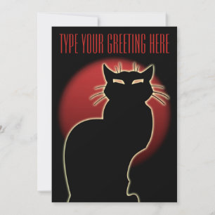 Invitaciones de Gato Negro Tarjetas personalizadas