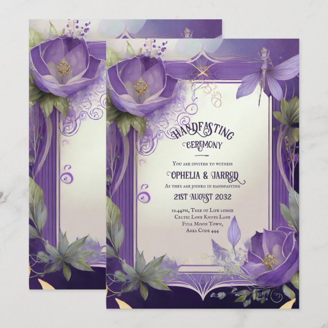 INVITACIONES DE GESTIÓN PURPLE GOLD ETHEREAL (Anverso / Reverso)