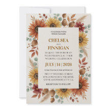 invitaciones de girasoles al aire libre chic de ot