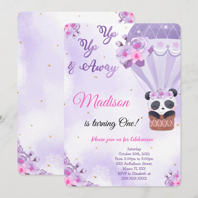 Invitaciones de Globo Aerostático (Anverso / Reverso)