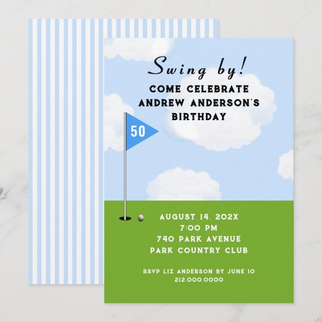 Invitaciones de golf (Anverso / Reverso)