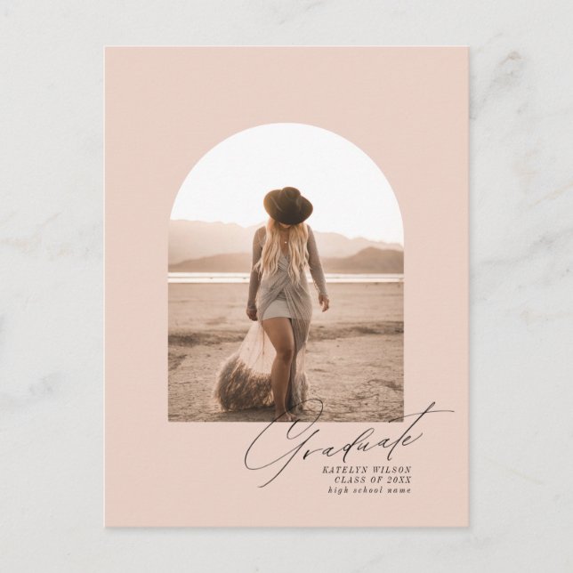 Invitaciones de Grado de Foto Arco Mínimo (Anverso)