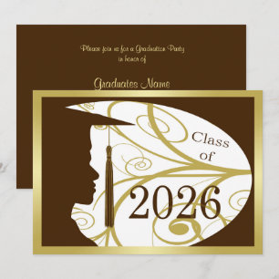 Invitaciones de graduación 2026 Silueta de hombre 
