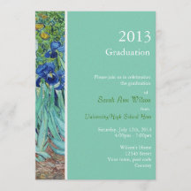 Invitaciones de graduación con arte fino de Irises