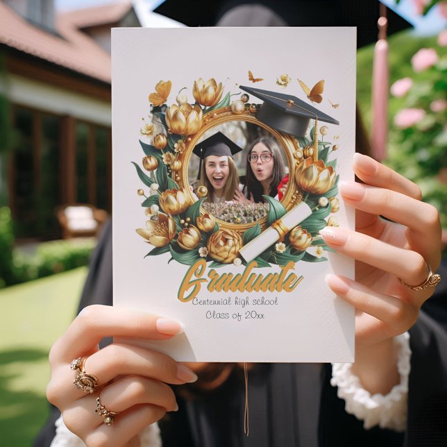 Invitaciones de Graduación con Borde de Tulipanes  (Subido por el creador)