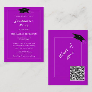 Invitaciones de graduación con código QR Ejemplo T