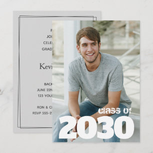 Invitaciones de graduación con foto modernas para 