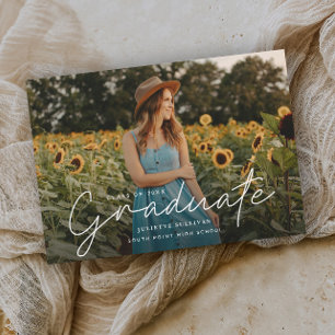 Invitaciones de graduación con foto simple de guió