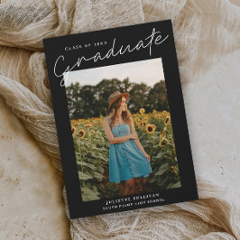 Invitaciones de graduación con foto simple de guió