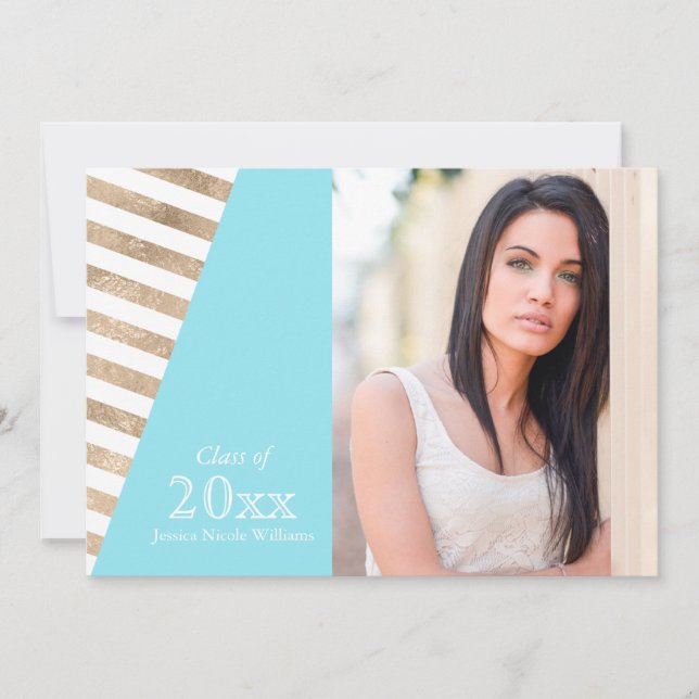 Invitaciones de graduación de bloques de color de  (Anverso)
