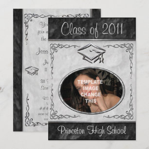 Invitaciones de graduación de fecha de Personaliza